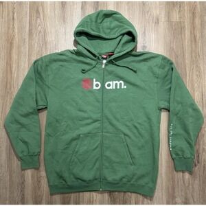 Y2K Element BAM Skateboarding Green Full Zip Hoodie Size XL